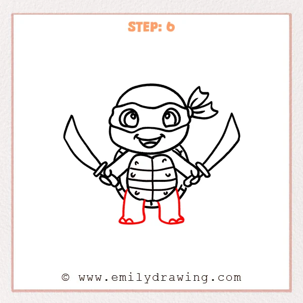 how to draw a ninja turtle - Step 6